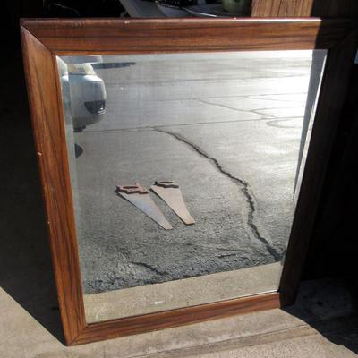 Lot 329: Antique Wood Mirror
