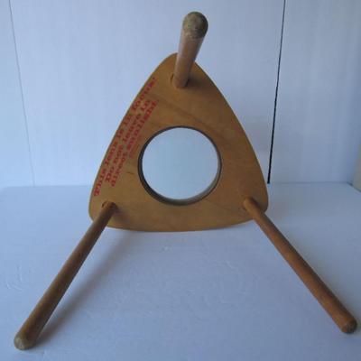 Lot 334: Vintage Childs Wood Stool, Magnifier