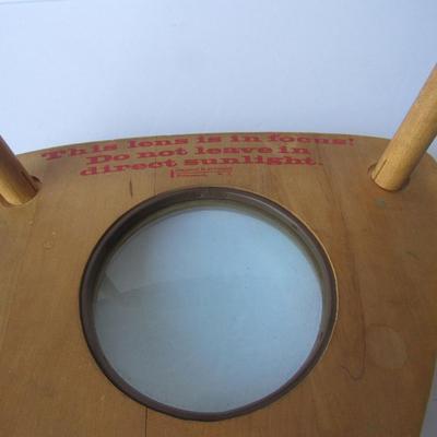 Lot 334: Vintage Childs Wood Stool, Magnifier