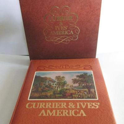 Lot 335:  NICE! Huge Currier & Ives America Book of Prints, Limited #827/1500, Handcrafted Leather Cover, 1979