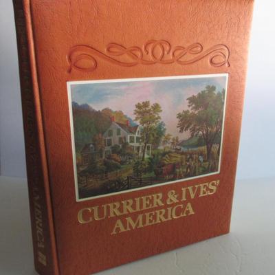 Lot 335:  NICE! Huge Currier & Ives America Book of Prints, Limited #827/1500, Handcrafted Leather Cover, 1979