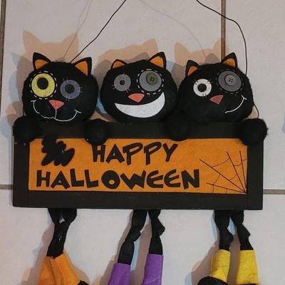 Hanging Black Cat Deco and Fliying Witches String Lights