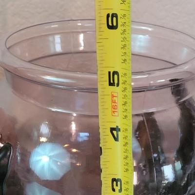 Ceramic Jack o Lantern and Plastic Bowl Deco