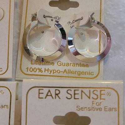 New 100% Hypo Allergenic Silver Tone Earrings