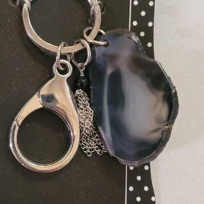 (4) New Agate Keychains