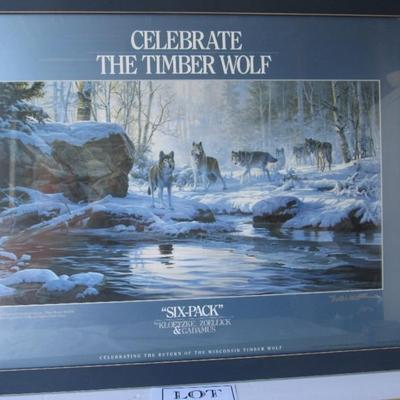 Lot 346: Large Celebrate The Timber Wolf Print
