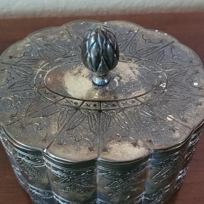 Vintage Silverplate Jewelry Box