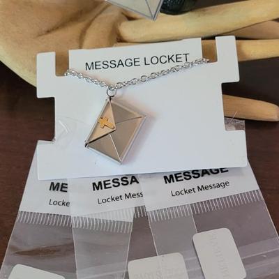 New Hallmark Cross Locket Bracelet and Necklace with Messages