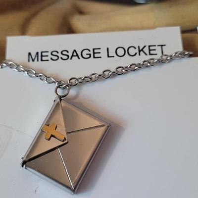 New Hallmark Cross Locket Bracelet and Necklace with Messages