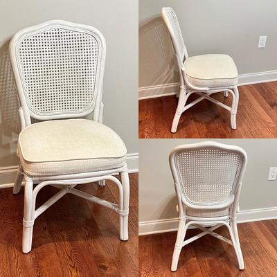 PACIFIC RATTAN ~ Beveled Glass Top Table & Cane Back Chairs