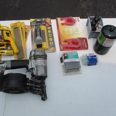 Assortment Of Tools Hitachi Nailer
