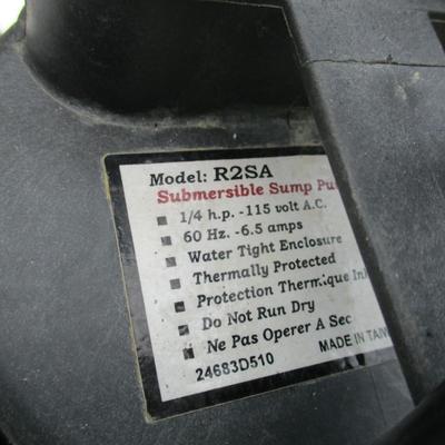 Model R2SA 1/4 HP Submersible Sump Pump