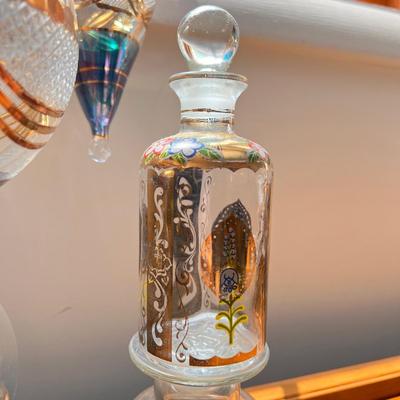 Lot 3 Large Egyptian Glass Ornaments Perfume Bottle