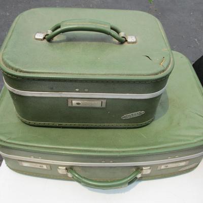Assortment Of Household Items Vintage Foot Stools Suitcases