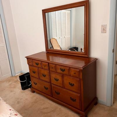 Vintage Solid Wood Harmony House Dresser + Mirror