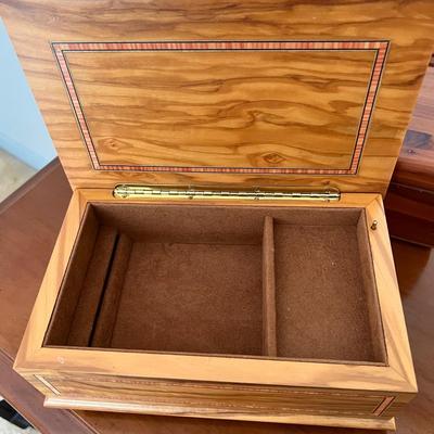 Vintage Italian Wood Music Box & Lane Cedar Wood Box