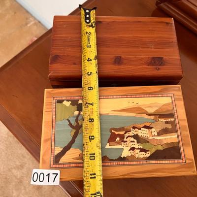 Vintage Italian Wood Music Box & Lane Cedar Wood Box