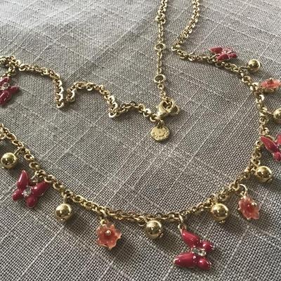 Talbots Enamel Butterfly Chain Necklace