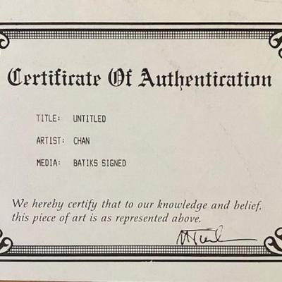 Batik In Bamboo Frame By Artist P. Chan