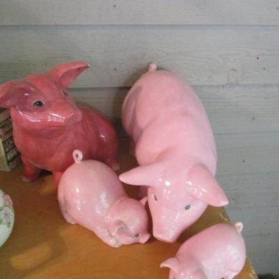 Set of Four Ceramic Pigs