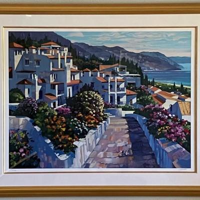Howard Behrens Signed Lithograph "Mijas"