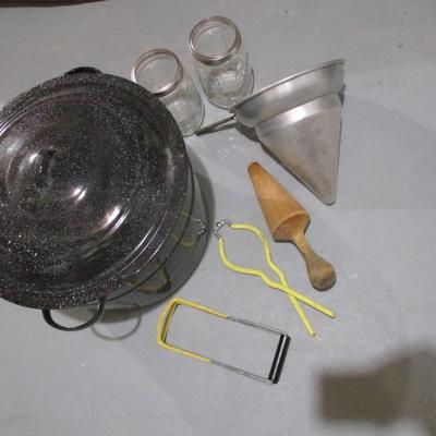 Enamelware Water Bath Canning Pot With Tools