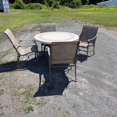 785 Stone Top 48" Patio Table with 4 Chairs