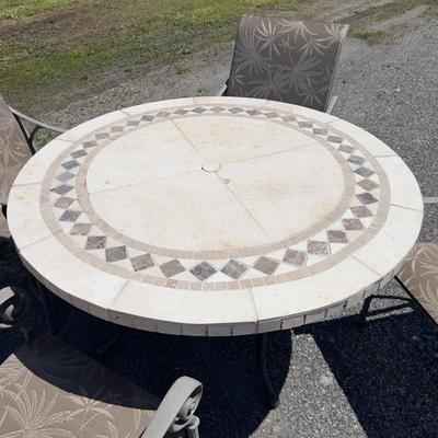 785 Stone Top 48" Patio Table with 4 Chairs