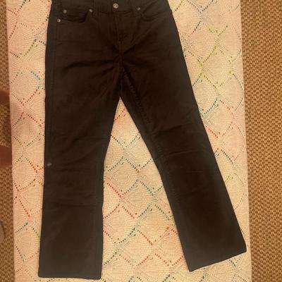 7 FOR ALL MANKIND: BLACK VELVET CROPPED PANT (WOMEN'S) SIZE 25