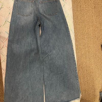 NO BRAND: DESIGNER SUPER WIDE LEG DENIM PANTS (WOMEN'S) SIZE 25