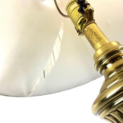 798 Large Stiffel Heavy Brass Lamp with Shade