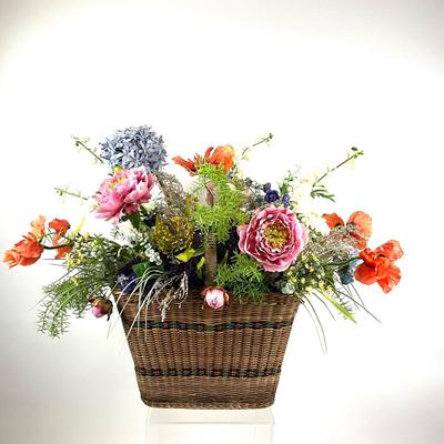 799 Silk Floral Basket Arrangement
