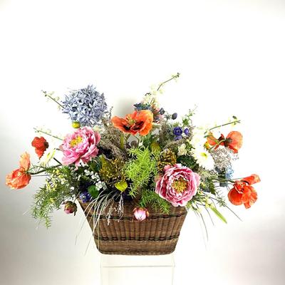 799 Silk Floral Basket Arrangement