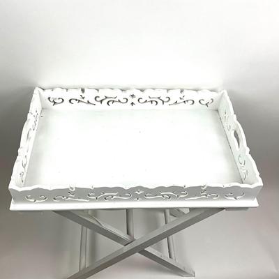 803 White Tray Table / Stand