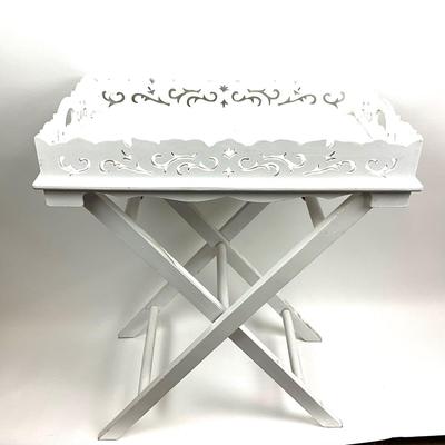 803 White Tray Table / Stand