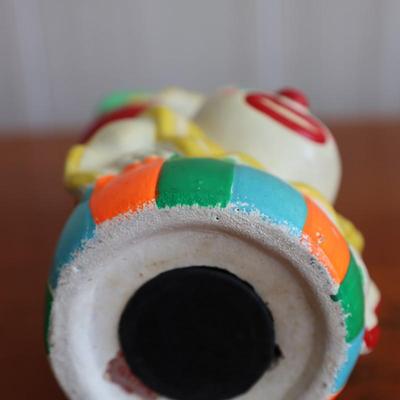 NORLEANS Vintage Clown Coin Bank with Rubber Plug
