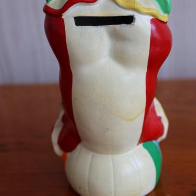 NORLEANS Vintage Clown Coin Bank with Rubber Plug