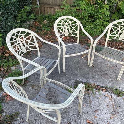 Set of Four Hampton Bay Aluminum Outdoor Chairs (4)