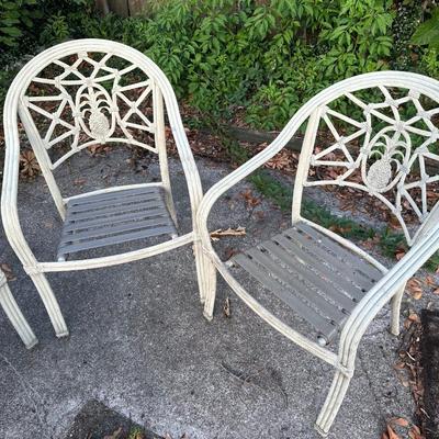 Set of Four Hampton Bay Aluminum Outdoor Chairs (4)