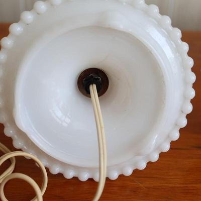 Milk Glass Lamp With Shallow Dish