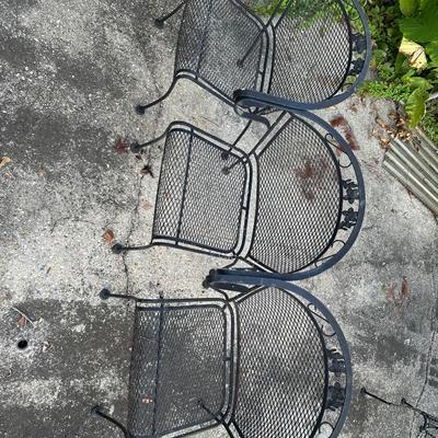 Set of Four Wrought Iron Chairs (4)