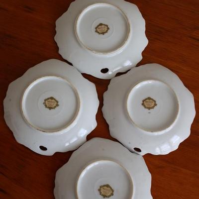 NASCO Set of Four Vintage Floral Dishes/Coasters (4)