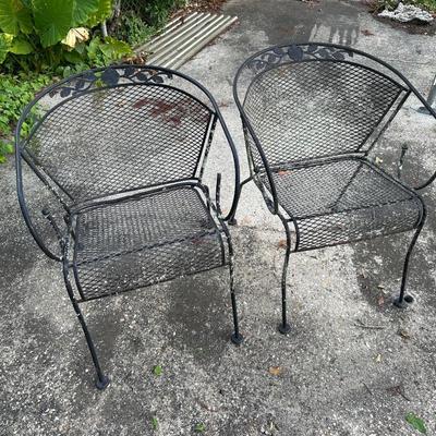 Pair of Wrought Iron Chairs (2)