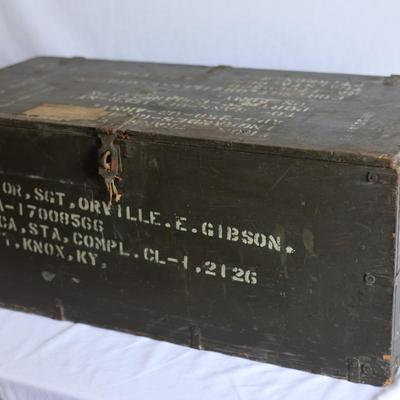 US Army WWII Footlocker Trunk