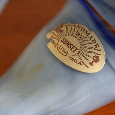 Hand Blown Glass Swan Bowl