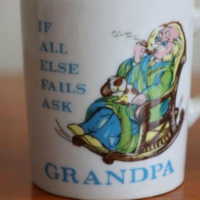 Pair of Stoneware Grandparent Mugs