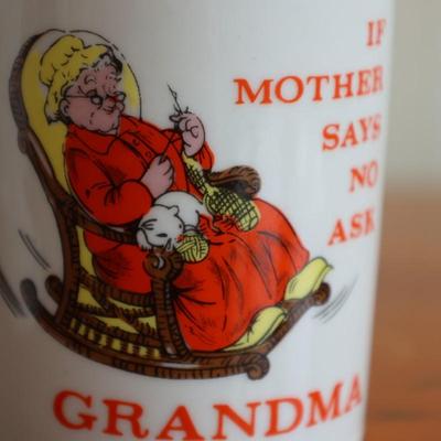 Pair of Stoneware Grandparent Mugs