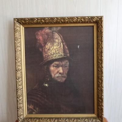 Vintage Large Decorative Painting of Soldier