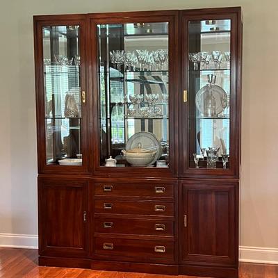 ETHAN ALLEN ~ Beveled Glass Mirrored China Cabinet