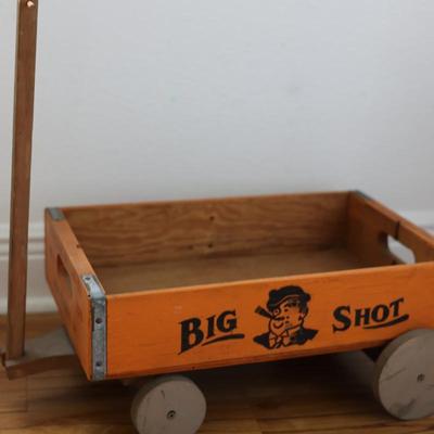 Vintage Big Shot Wood Wagon Soda Crate